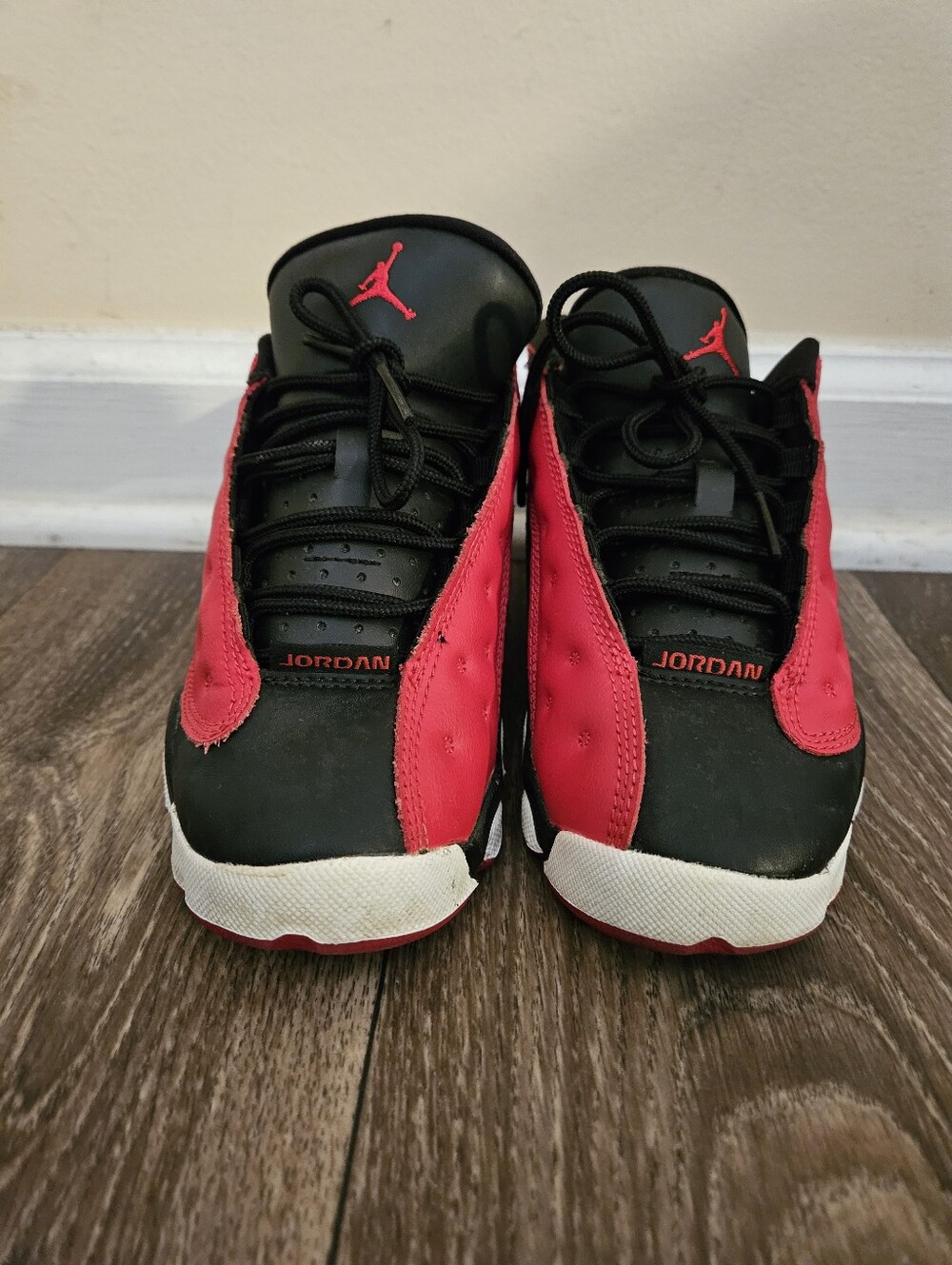 Jordan Kids Black and Red Sneakers, Size 1.5